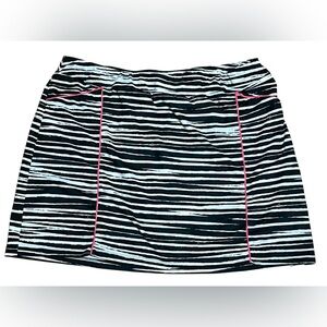 Ruby Rd Black And White With Pink Trim Zebra Striped Skort Size 1X